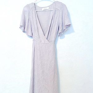 ASTR The Label Lavender Embroidered Wrap Dress